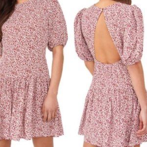 NWT Free People FB Dancing In The Dark Dress White Red mini small backless neck